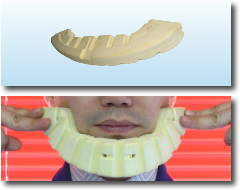 ヘルメットに取り付けるアゴ部分のクッション材